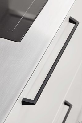 Ручка мебельная продолговатая Pyramid 320, металл, черный матовый