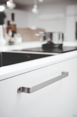 Rio 256 Металлическая серебристая удлиненная мебельная ручка