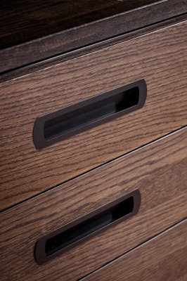 Ручка мебельная встраиваемая Lux 128, металл, черный матовый