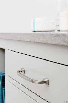 Классическая 160 металлическая серебристая удлиненная мебельная ручка