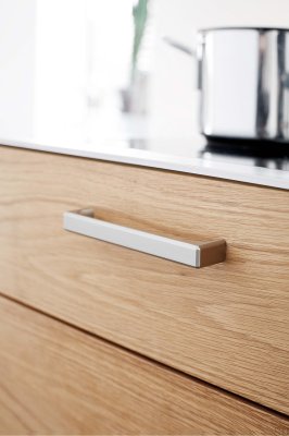 Складная 160 металлическая серебристая удлиненная мебельная ручка