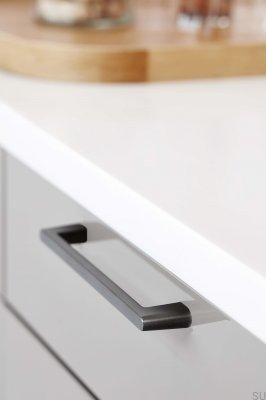 Ручка мебельная продольная Diner 160, матовый алюминий антрацит