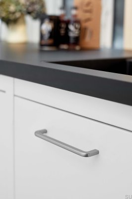 Компактная 160 металлическая серебристая удлиненная мебельная ручка