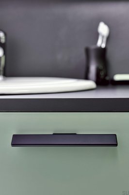 Ручка мебельная продолговатая Hammer 32, металл, черный матовый