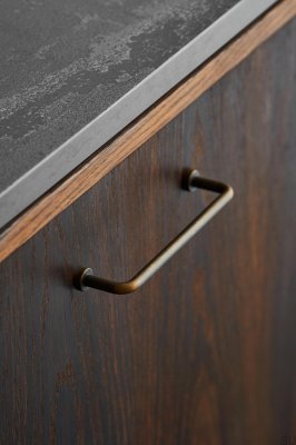 Ручка мебельная продольная Lounge 128, Металл, Античная бронза