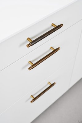 Ручка мебельная Manor 192 продолговатая, металл, антик, золото