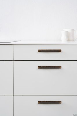 Manor Back 128 ручка мебельная продолговатая, металл, антик, золото