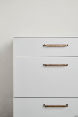 Ручка мебельная продолговатая Gate 160, металл, антик, золото