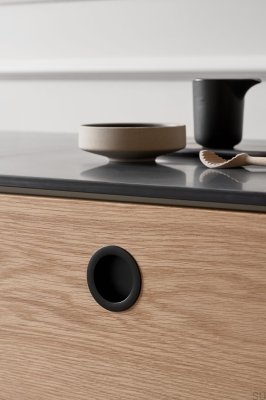 Ручка мебельная встраиваемая Tub Round 52.5, Металл, Черный матовый