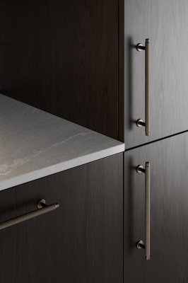 Мебельная ручка Villa 192 продолговатая, металл, античная бронза