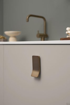 Ручка для мебели Leaf 32 Metal Brushed Gold удлиненная