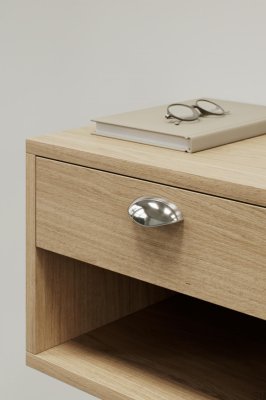 Luna 64 Металлическая удлиненная мебельная ручка, серебристо-никелевое покрытие