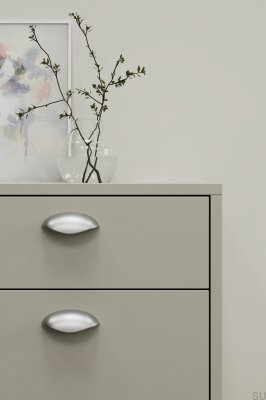 Luna 64 Металлическая серебристая удлиненная мебельная ручка