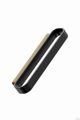 Ручка мебельная продолговатая Race 96, дуб с черным матовым покрытием