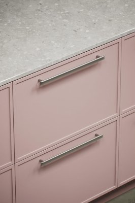 Flow 320 Металлическая серебристая удлиненная мебельная ручка