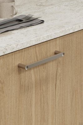 Ручка мебельная удлиненная Punto 160, металл, никелированная, матовая