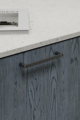 Ручка мебельная продолговатая Punto 160, металл, черный матовый