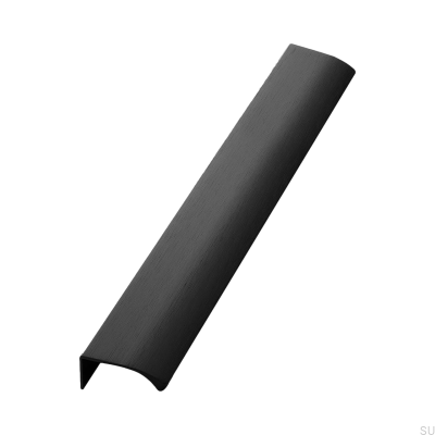 Ручка для мебели Edge Straight 350 из алюминия, матово-черная, шлифованная