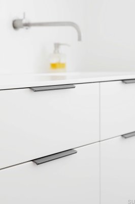 Ручка для мебели Edge Straight 100 из алюминия, антрацит, матовая