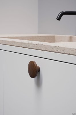 Ручка мебельная деревянная Discos 50, орех итальянский