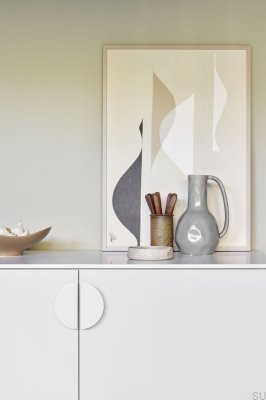 Ручка мебельная продолговатая, Horizontal Large 64, Металл, Белый матовый