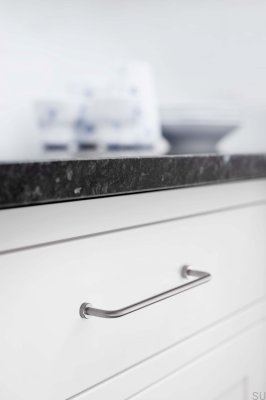 Lounge 160 стальная серебристая сатиновая удлиненная мебельная ручка