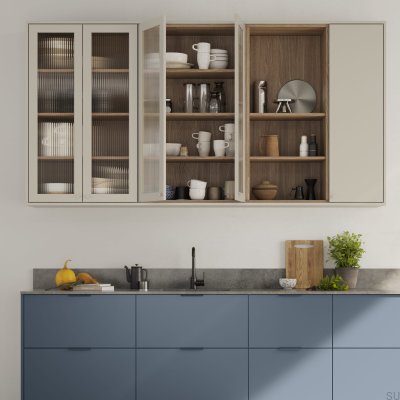 Кромочная мебельная ручка Side 160 Aluminium Storm Blue