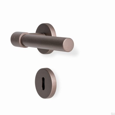 Дверная ручка Helix Plain 200, металлическая, темно-коричневая, скандинавский стандарт.