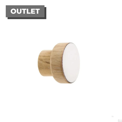 Ручка мебельная Простая, Деревянная, Эмалированная, Белая, Масло, Белая