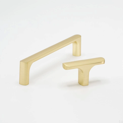 Ethel 128 продолговатая мебельная ручка из матового золота