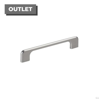 Ручка мебельная продолговатая Doppia 128/160 Серебристый алюминий