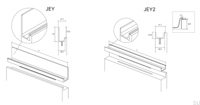 Мебельная ручка Jey 3000 Edge, алюминий, неокрашенная