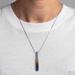 Zdjecie naszyjnika Linear stalowy palony