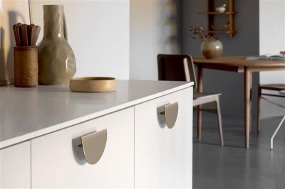 Horizon Large 64 Металлическая матовая золотая удлиненная мебельная ручка