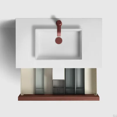 Универсальная выдвижная пробка для умывальника 74400 Красно-коричневый Латунь