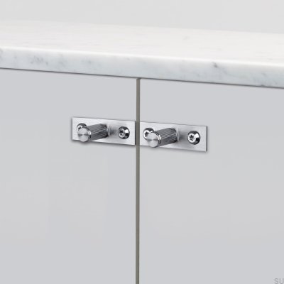 Мебельная ручка с шайбой Linear Plate 12 Steel Silver (комплект)