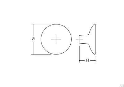 Мебельная ручка Disc 38 Wooden Oak Unlarnished