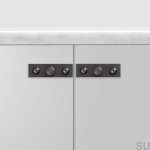 Zdjecie galki Linear Plate Gun metal na meblu