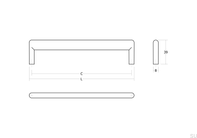 Ручка для мебели Beam 320 Metal Brushed Nickel удлиненная