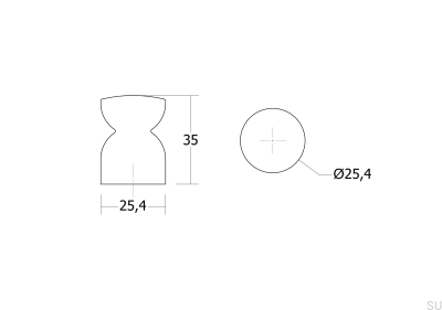 Ручка мебельная шт. 25 деревянная черная матовая