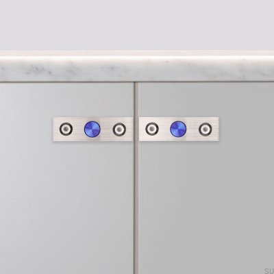 Мебельная ручка с шайбой, линейная пластина 12, обожженная сталь (комплект)