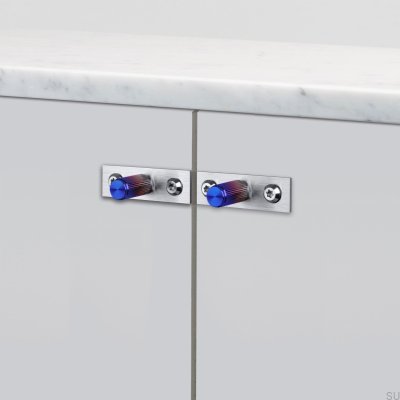 Мебельная ручка с шайбой, линейная пластина 12, обожженная сталь (комплект)