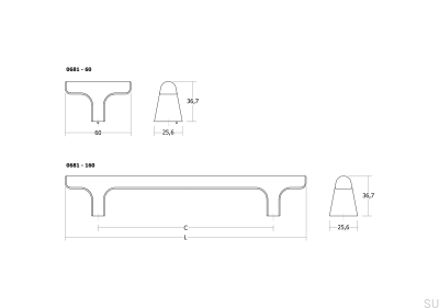 Ручка для мебели из дерева Hinoki Wood 160 из ореха