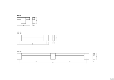 Ручка для мебели Hako 160 из орехового дерева