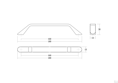 Длинная ручка для мебели Dropp 64 Алюминий Матовый Белый