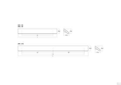 Cano 320 Деревянная Дубовая Нелакированная Удлиненная Мебельная Ручка