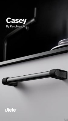 Casey 192 Удлиненная ручка для мебели Алюминий Черный Титан Полированный