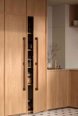 Hako Big 480 Деревянная двухсторонняя удлиненная мебельная ручка, орех