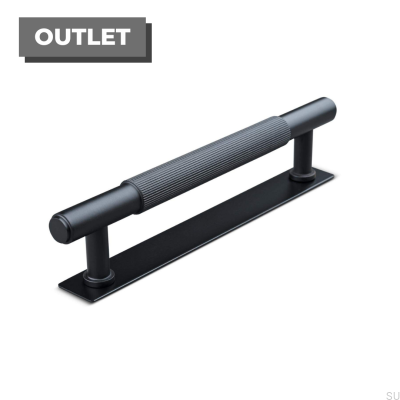 Ручка мебельная продолговатая Salo Stripe 128, металл, черный матовый