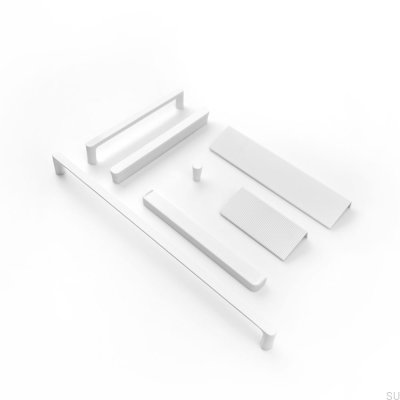 Aqua 480 Металлическая белая удлиненная мебельная ручка